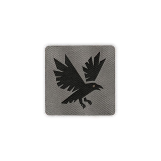 Flying raven patch 2x2 wolf gray black solo shot