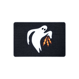 Ghost army hat patch 3x2 black white solo shot