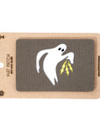 Hat patch with ghost design on a cardboard backing