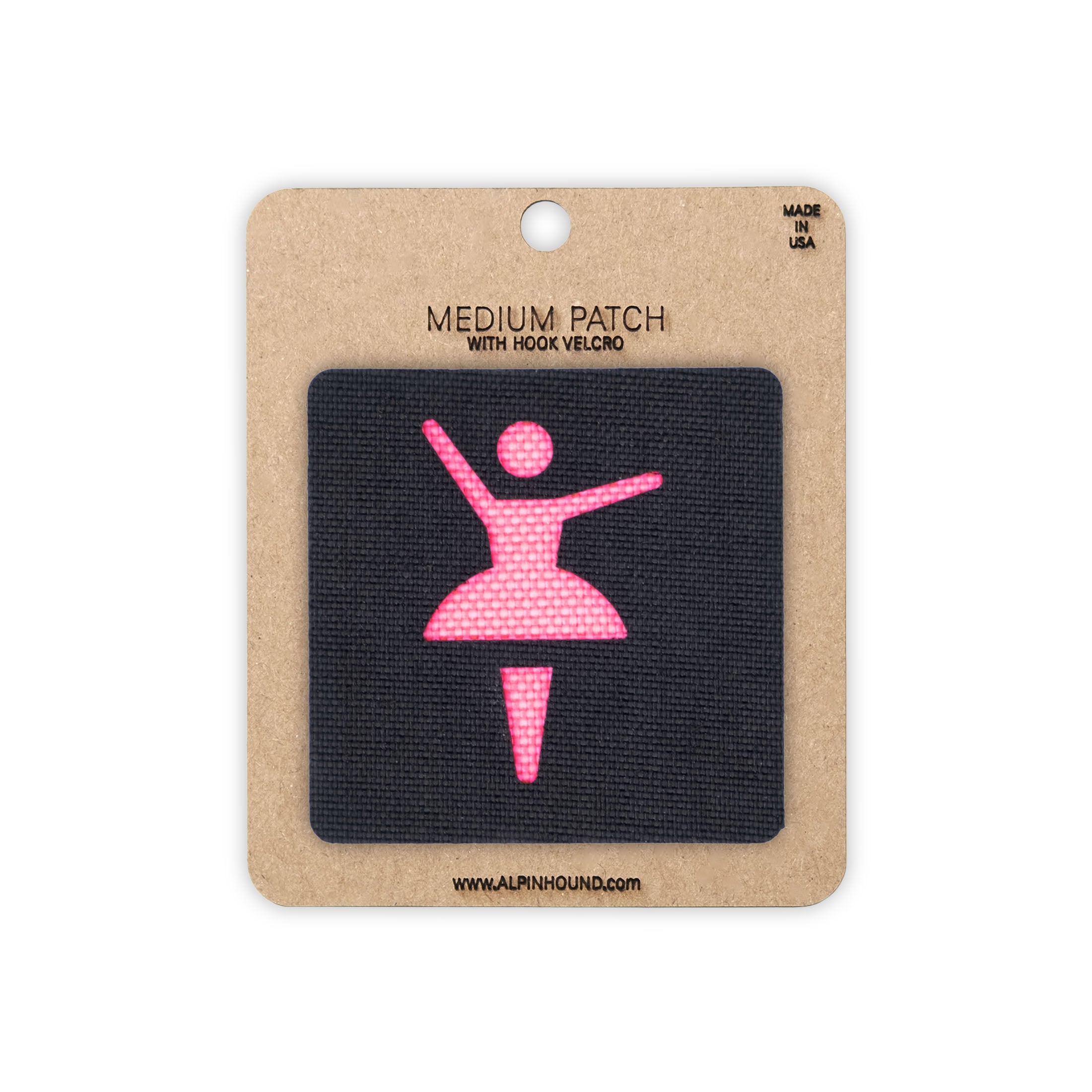Ballerina tactical patch 2x2 black pink 500D Cordura morale patch hook velcro