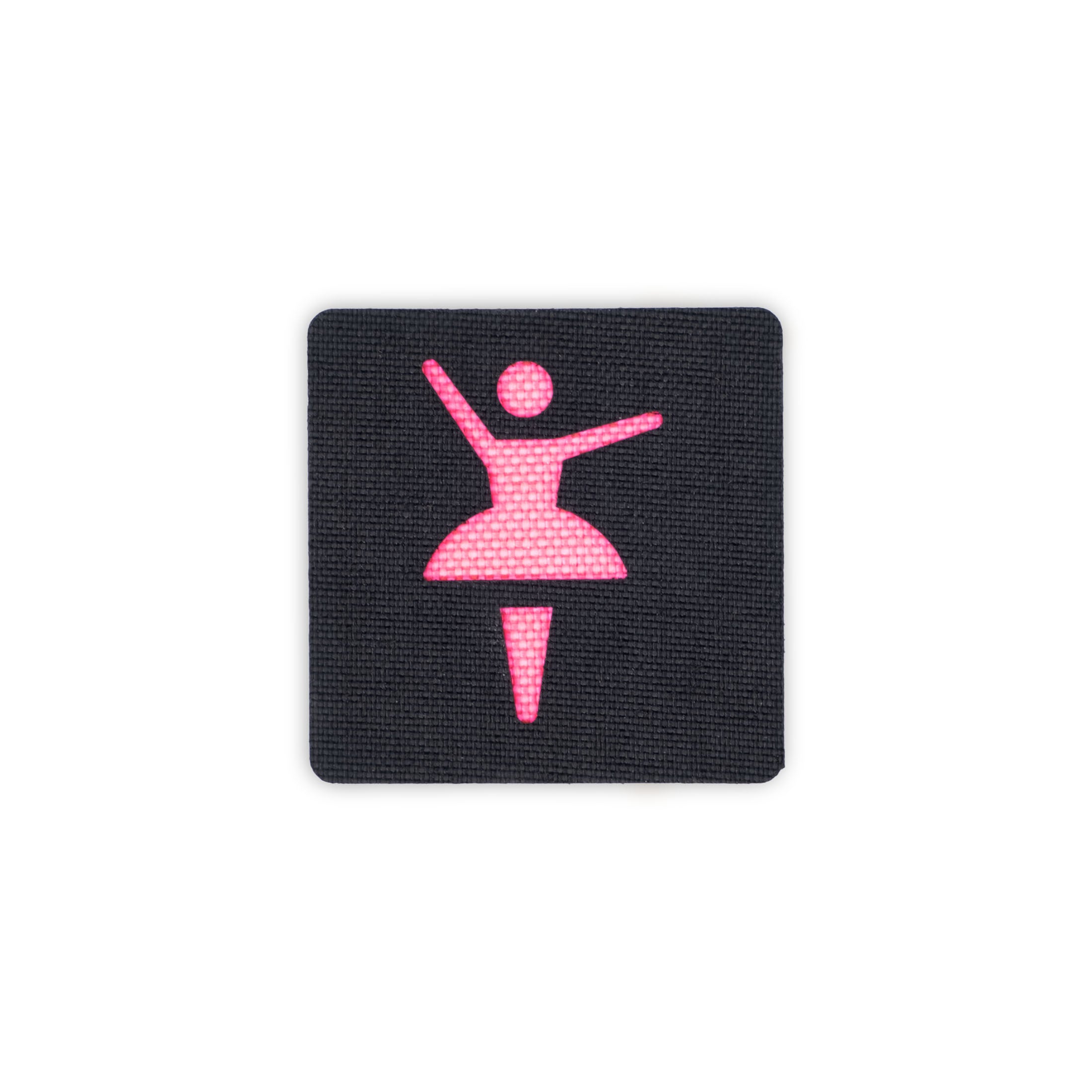 Ballerina patch 2x2 black pink solo shot