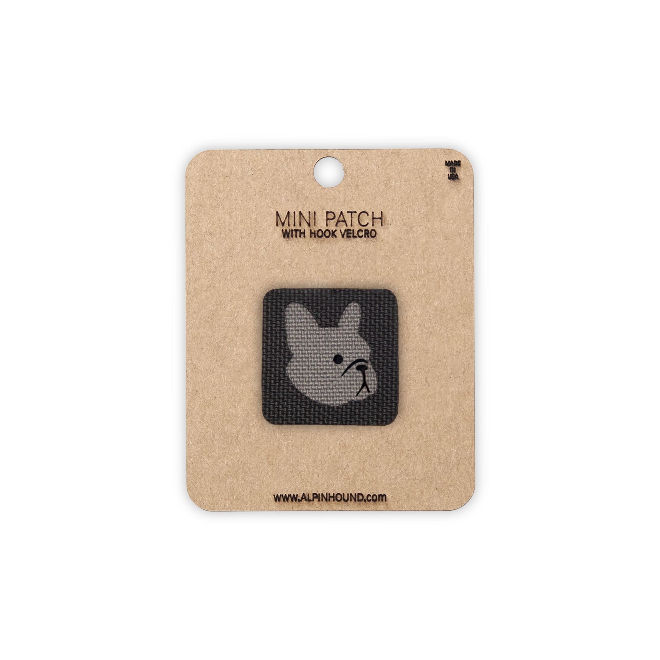 French Bulldog Head Tactical Patch 1X1 Cordura Morale Patch by Alpinhound Supply