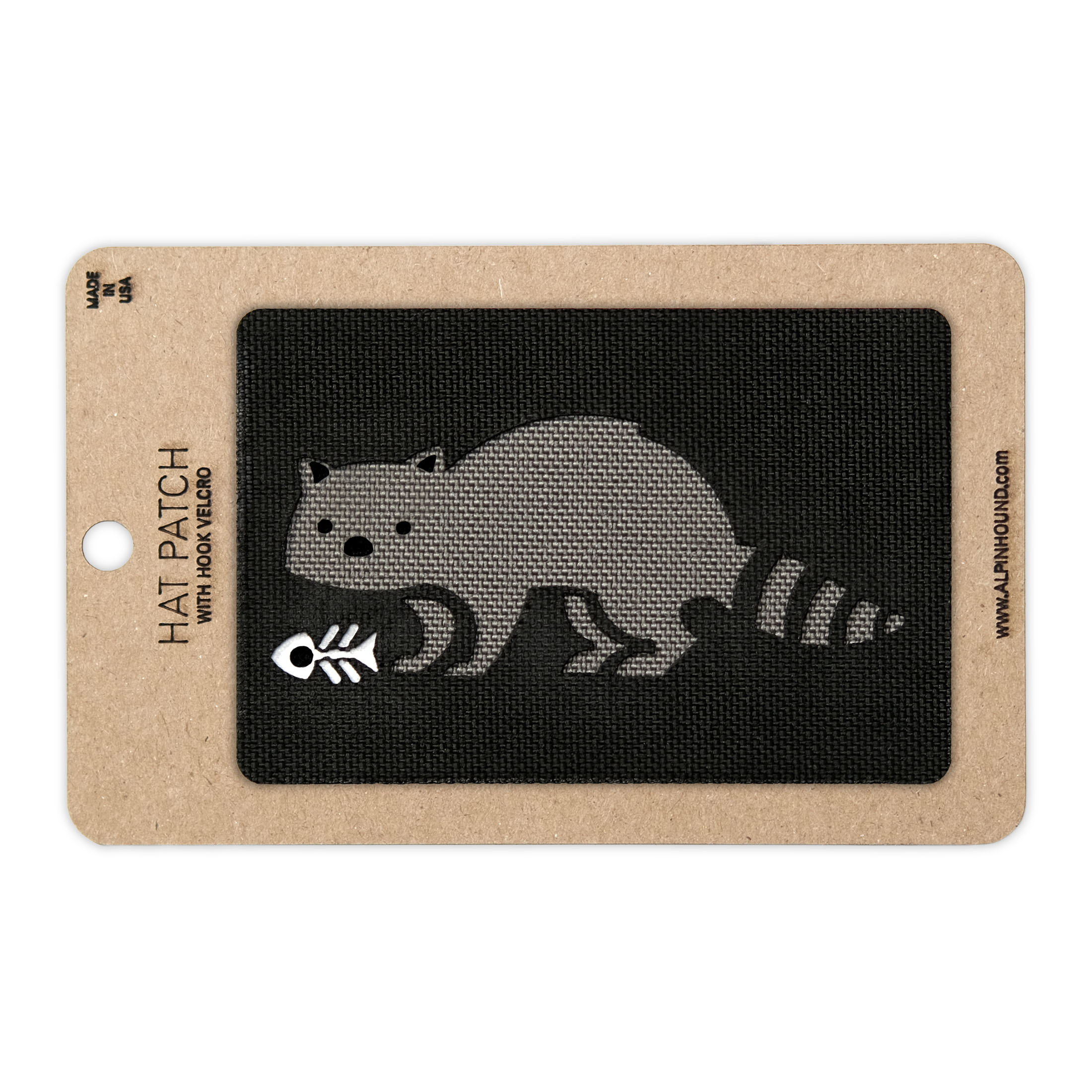 Racoon and Fish Bone Tactical Patch 3X2 Cordura Morale Patch by Alpinhound Supply