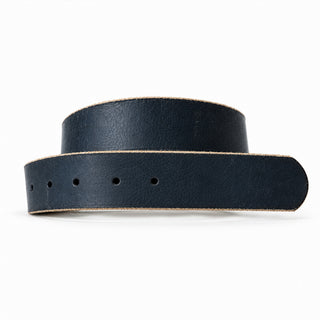 Distressed Black Leather Belt Strap