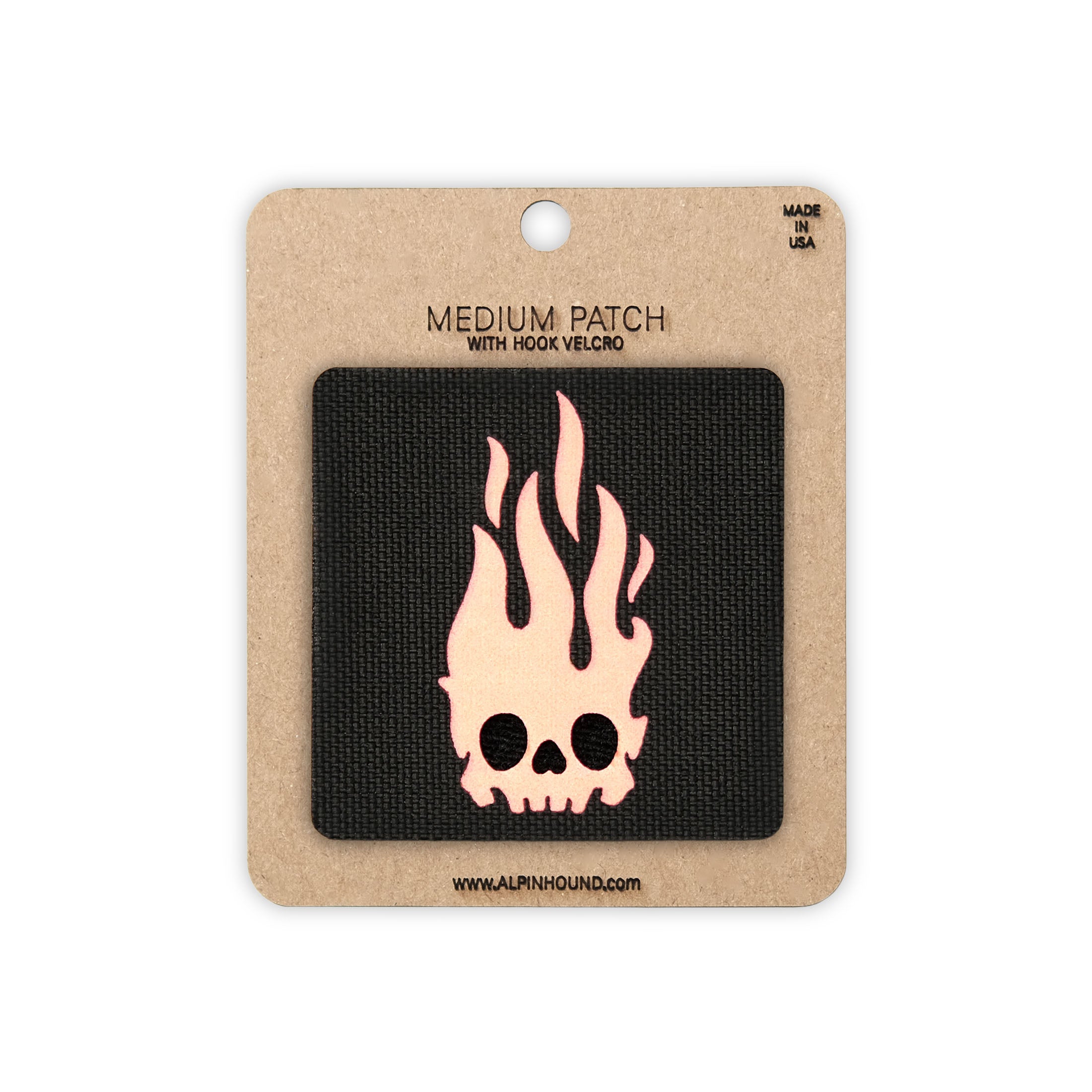 Flaming Skull Reflective Tactical Patch 2X2