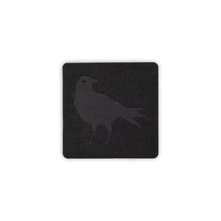 Crow patch 2x2 black black solo shot