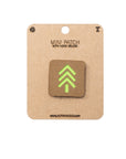 Mini Coyote Brown patch with green tree symbol on a brown card, featuring 'Alpinhound' branding.