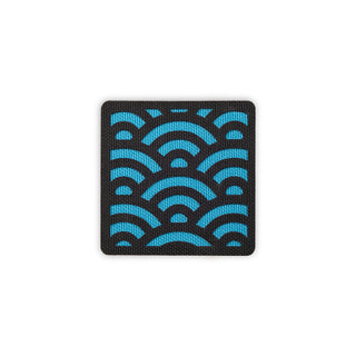 Seigaiha wave patch 2x2 black blue solo shot