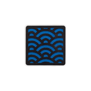 Seigaiha wave patch 2x2 black dark blue solo shot
