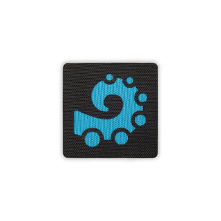 Octopus tentacle patch 2x2 black blue solo shot