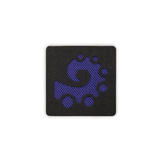 Octopus tentacle patch 2x2 black deep purple solo shot