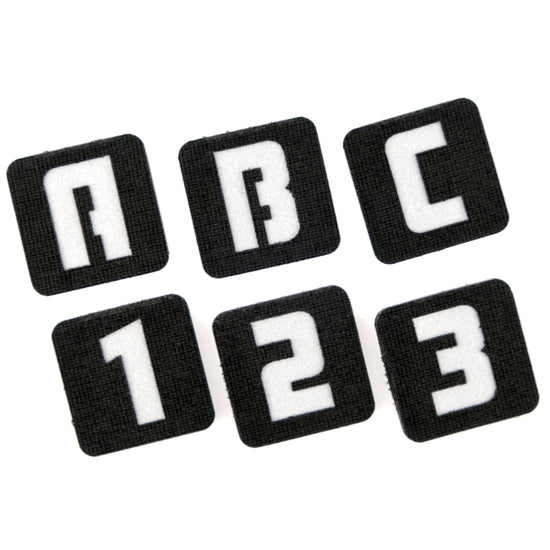 Mini Black and Reflective Silver Alpha-Numeric Tactical Patches