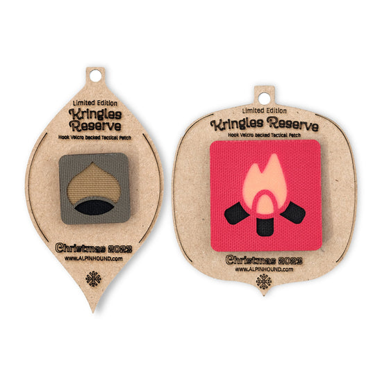 Chestnut and Campfire Tactical Patch Christmas Ornament Set