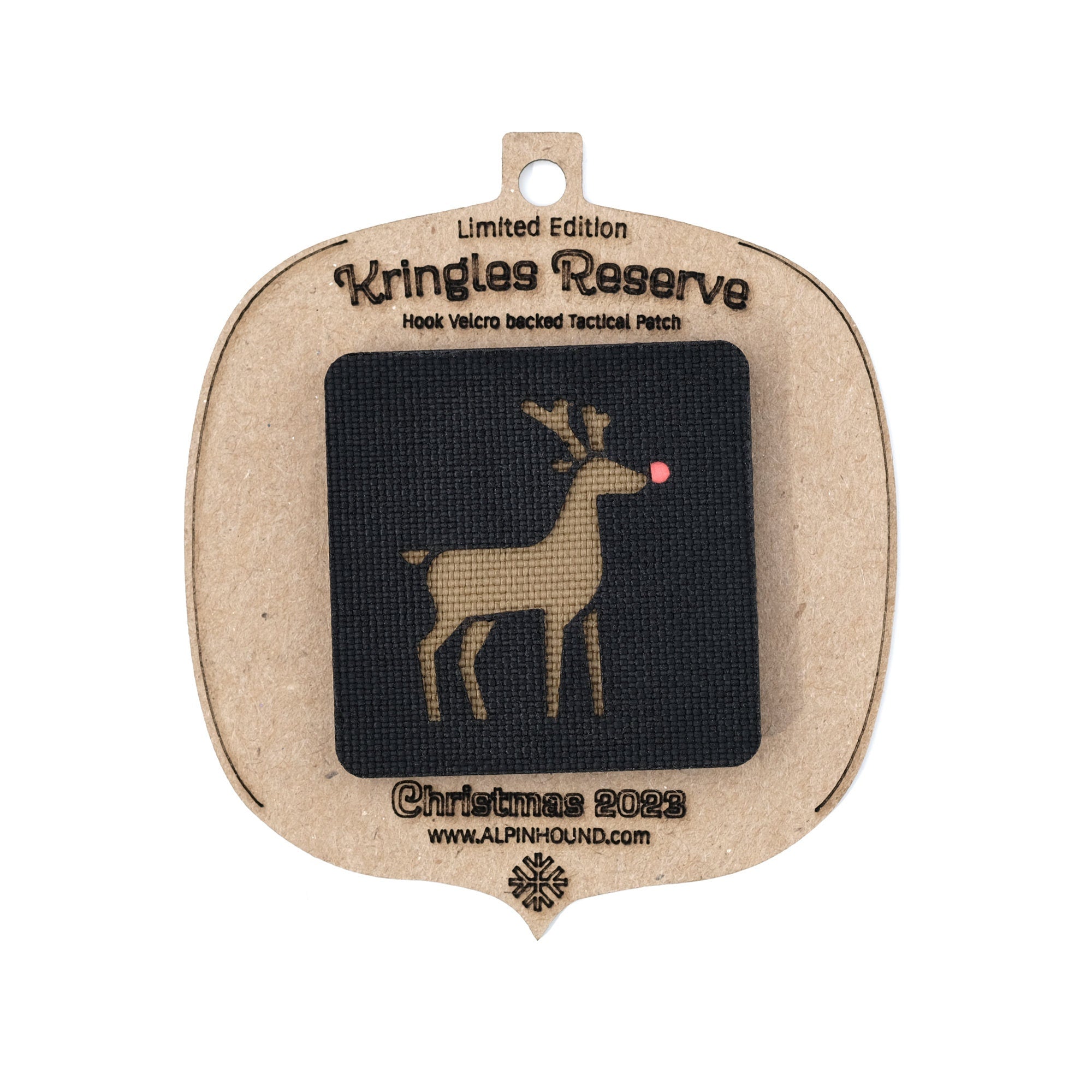 Snowflake and Red Nosed Reindeer Tactical Patch Christmas Ornament Set