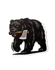 Axe Bear Sticker | Waterproof Vinyl Decal | For Toolboxes, skateboards, laptops and water bottles