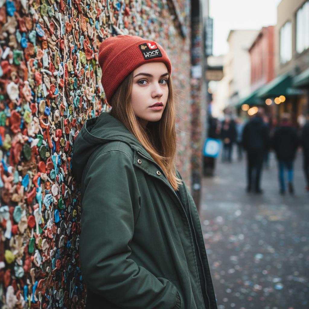 American Mohair Beanie with 2X2 Patch Panel
