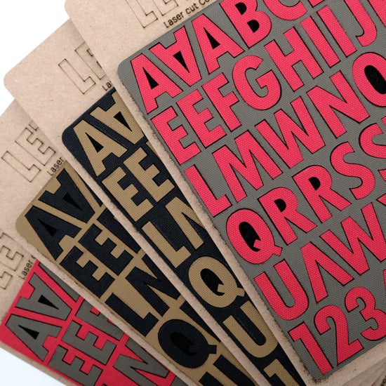 Tactical Alphabet & Numerals Set with Hook Velcro Backing