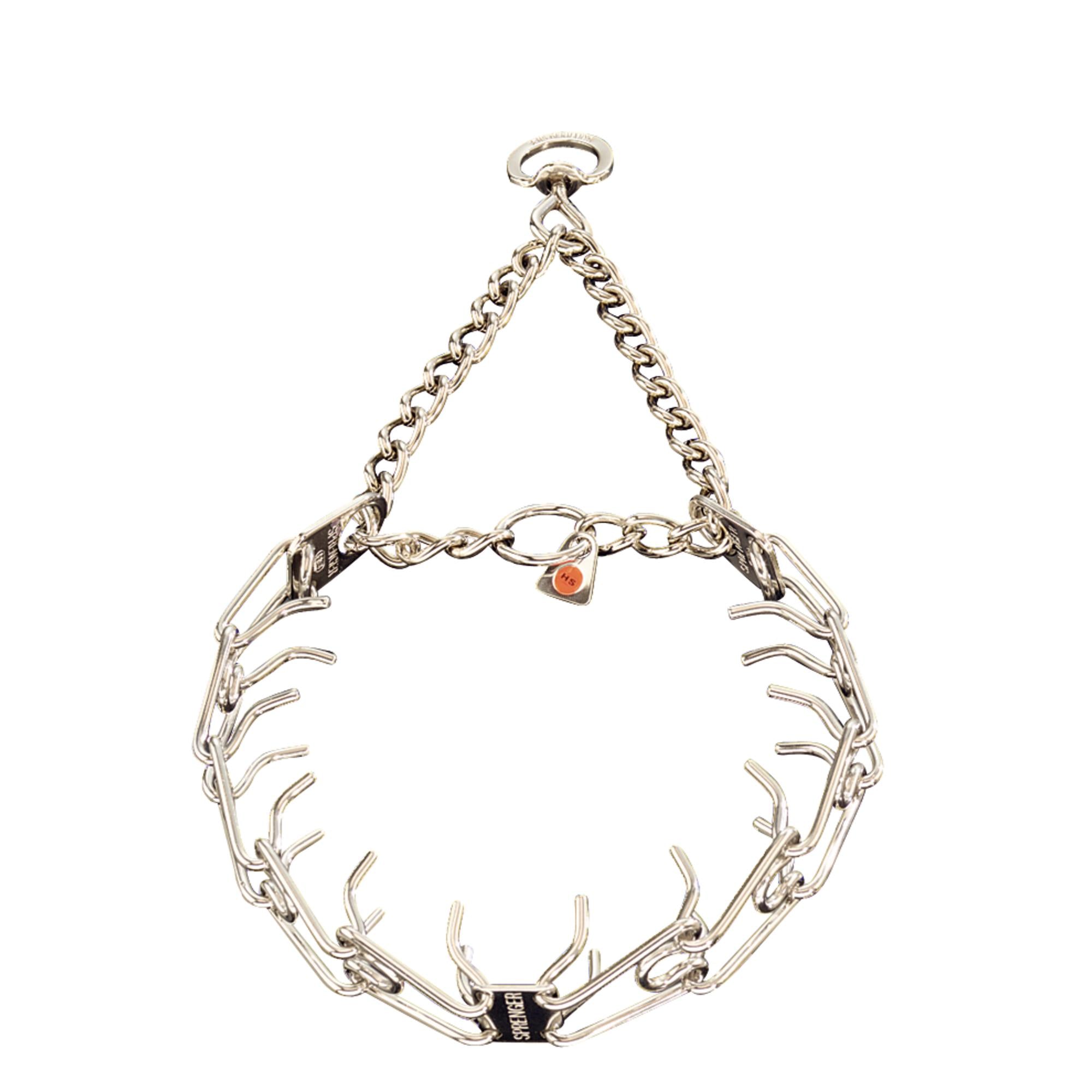 Collar de adiestramiento ULTRA-PLUS con placa central y cadena de montaje – Acero inoxidable
