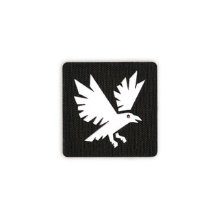 Flying raven patch 2x2 black white solo shot