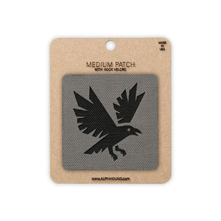 Flying raven tactical patch 2x2 wolf gray black 500D Cordura morale patch hook velcro