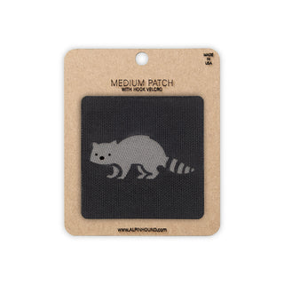 Raccoon tactical patch 2x2 black wolf gray 500D Cordura morale patch hook velcro