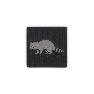 Raccoon patch 2x2 black wolf gray solo shot