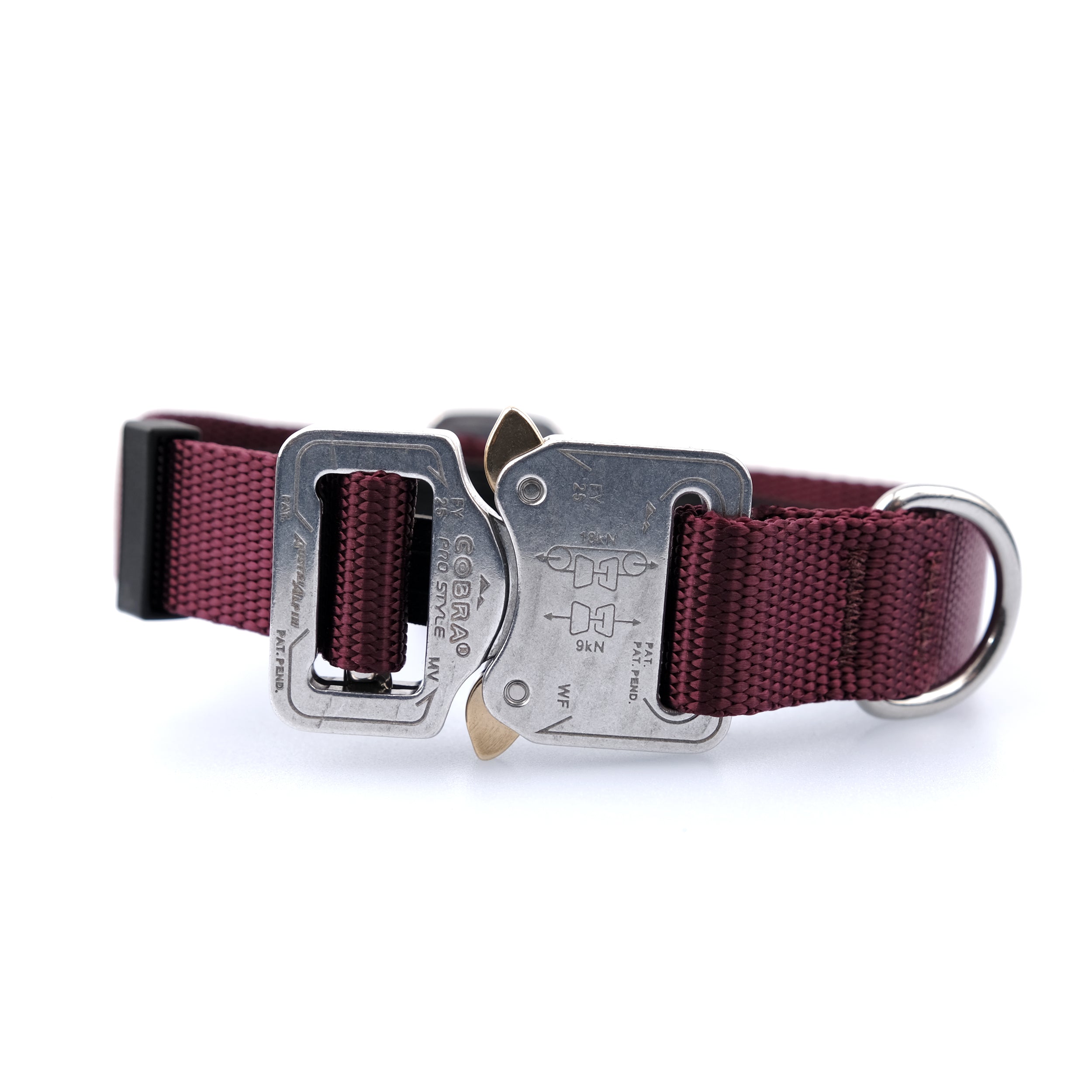 DT Cobra Buckle Dog Collar with Custom Hook & Loop Fastener Dog Patches