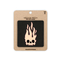 Flaming Skull Reflective Tactical Patch 2X2
