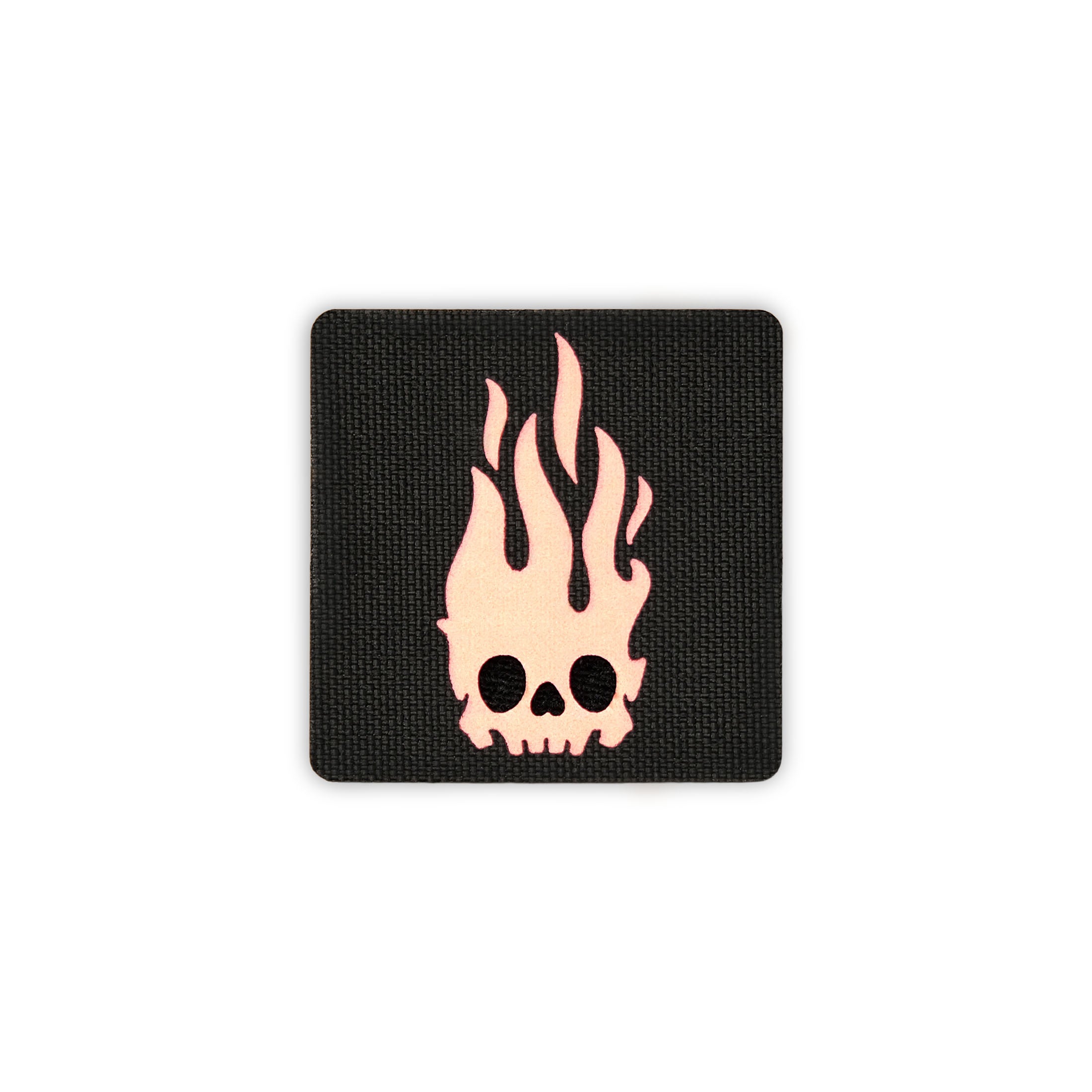 Flaming Skull Reflective Tactical Patch 2X2