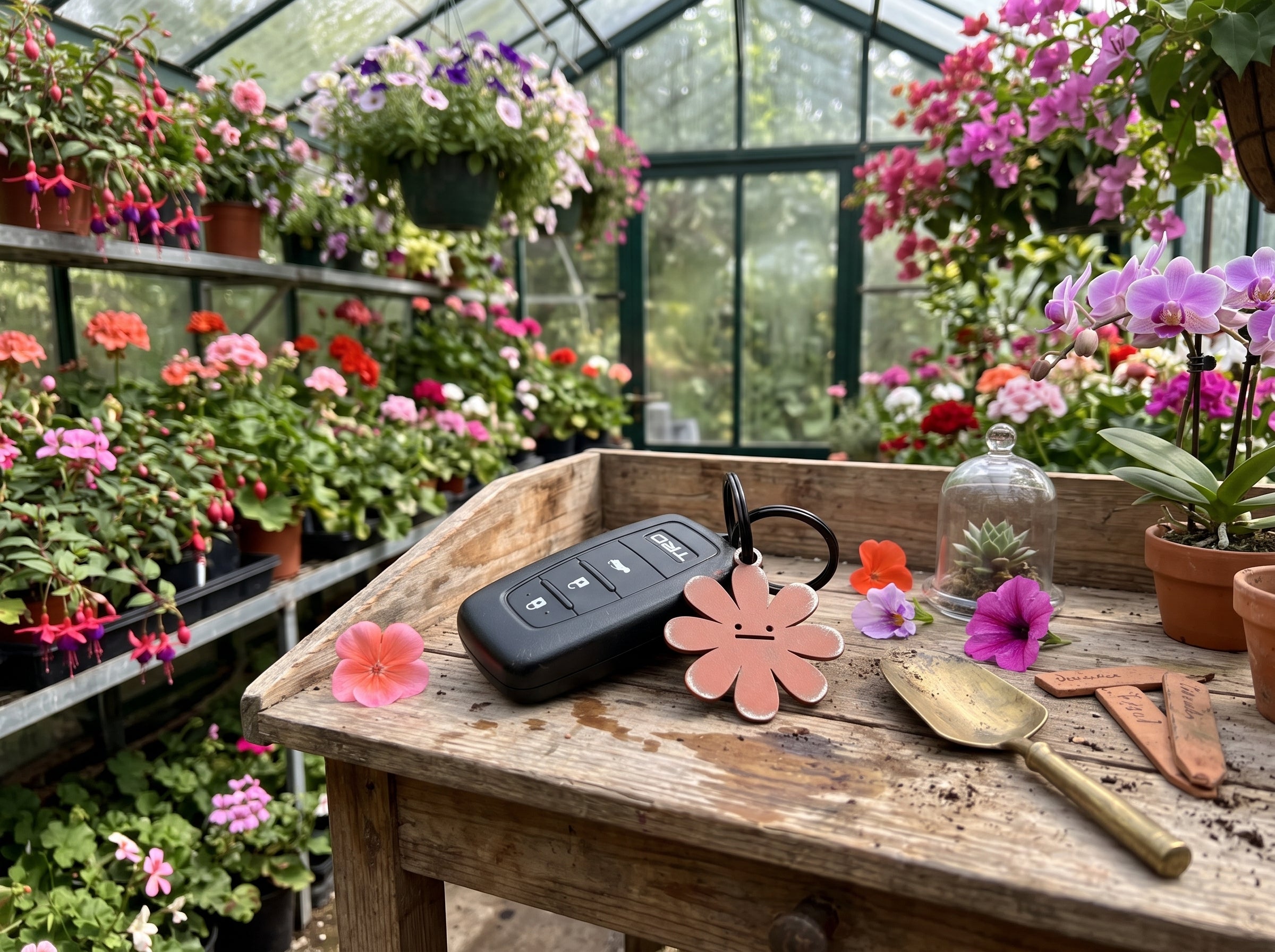 Emotionally Unavailable Flower Steel Forge™ Tag | Keychain & Bag Charm
