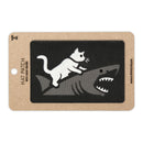 Cat Riding a Great White Shark Tactical Patch 3X2 Cordura Morale Patch by Alpinhound Supply
