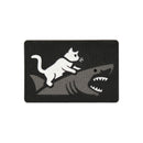 Cat Riding a Great White Shark Tactical Patch 3X2 Cordura Morale Patch by Alpinhound Supply