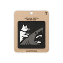 Cat Riding a Great White Shark Tactical Patch 2X2 Cordura Morale Patch by Alpinhound Supply