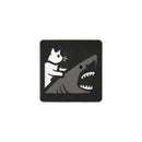Cat Riding a Great White Shark Tactical Patch 2X2 Cordura Morale Patch by Alpinhound Supply