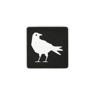 Crow patch 2x2 black white solo shot