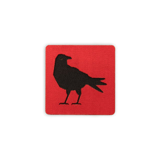 Crow patch 2x2 red black solo shot