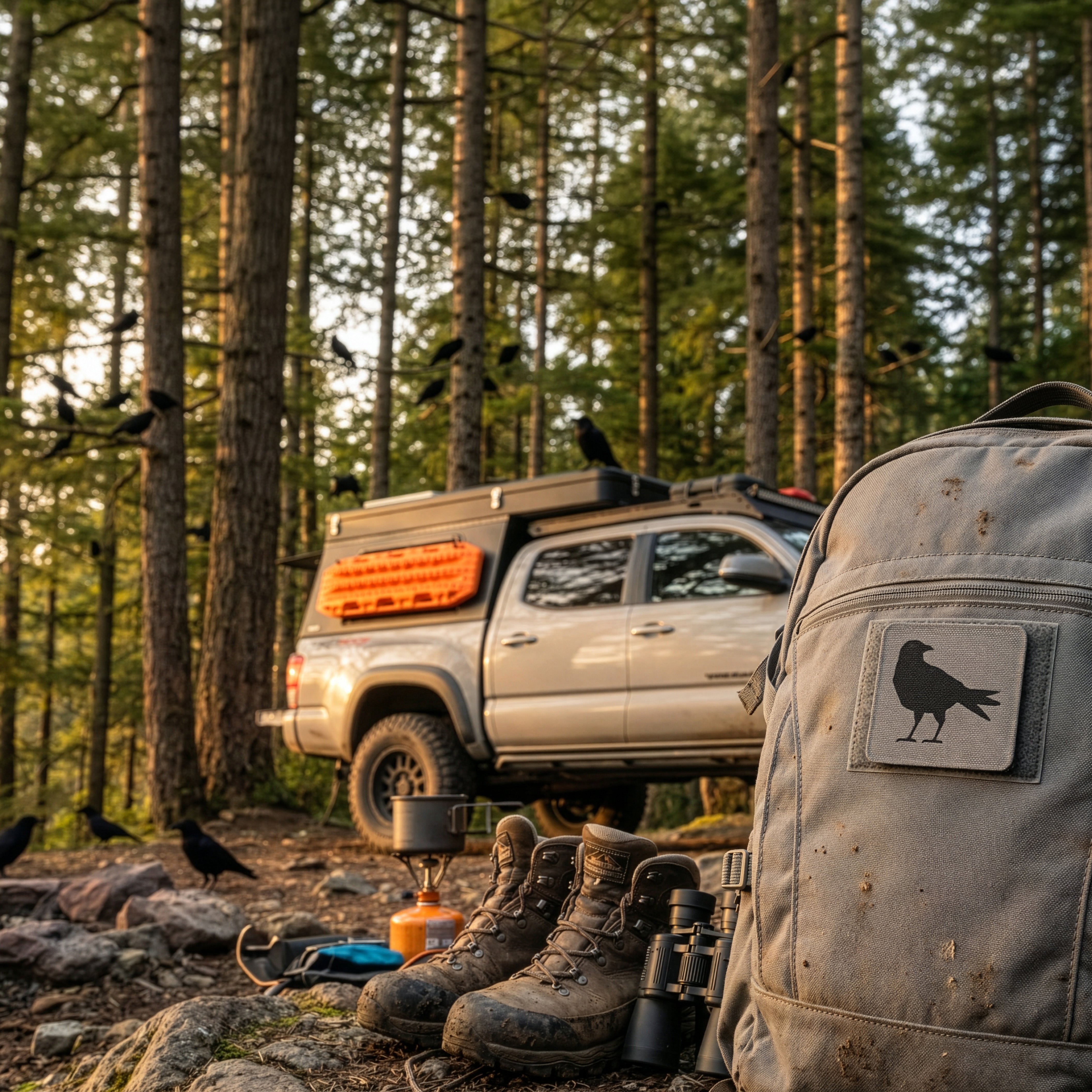 Crow Tactical Patch 2X2 Cordura Morale Patch by Alpinhound Supply