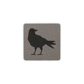 Crow patch 2x2 wolf gray black solo shot