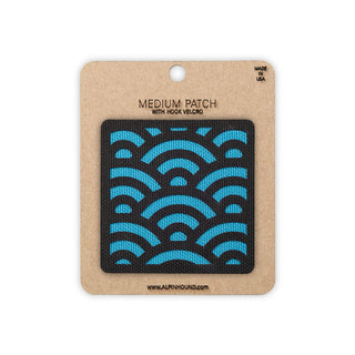 Seigaiha wave tactical patch 2x2 black blue 500D Cordura morale patch hook velcro