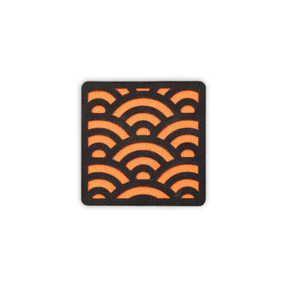 Seigaiha wave patch 2x2 black orange solo shot