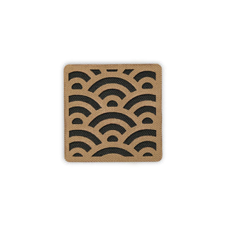 Seigaiha wave patch 2x2 coyote black solo shot