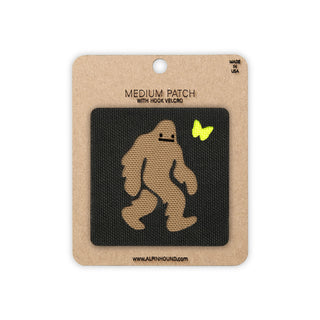 Squatch and butterfly tactical patch 2x2 black coyote 500D Cordura morale patch hook velcro