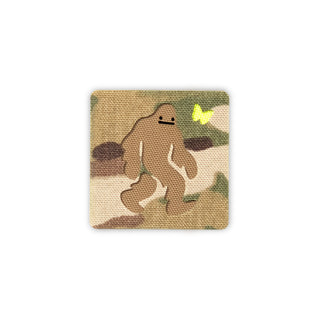 Squatch and butterfly patch 2x2 multicam coyote solo shot