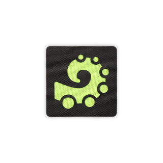 Octopus tentacle patch 2x2 black neon green solo shot