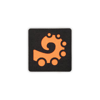 Octopus tentacle patch 2x2 black orange solo shot