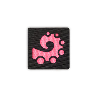 Octopus tentacle patch 2x2 black pink solo shot