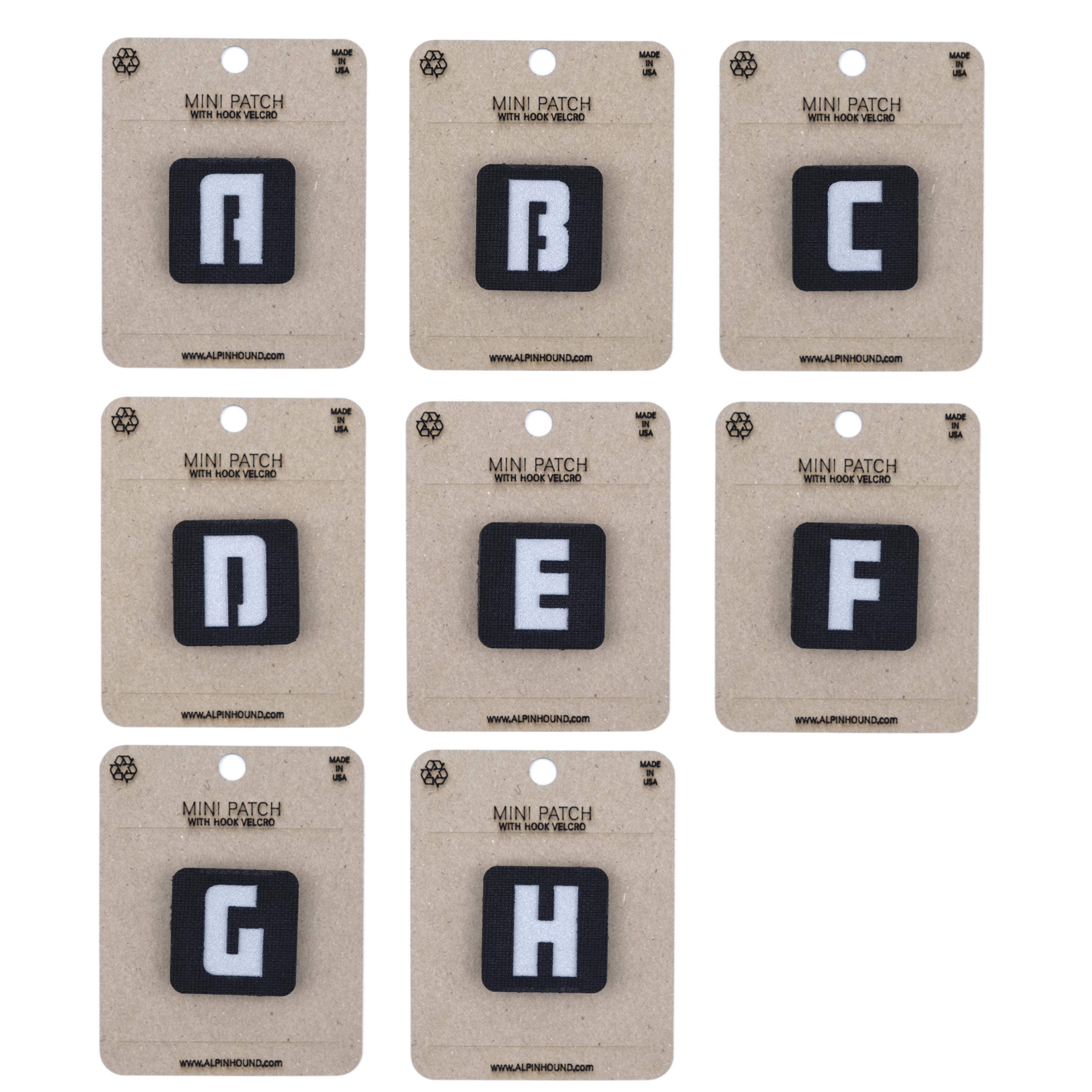 Mini Black and Reflective Silver Alpha-Numeric Tactical Patches