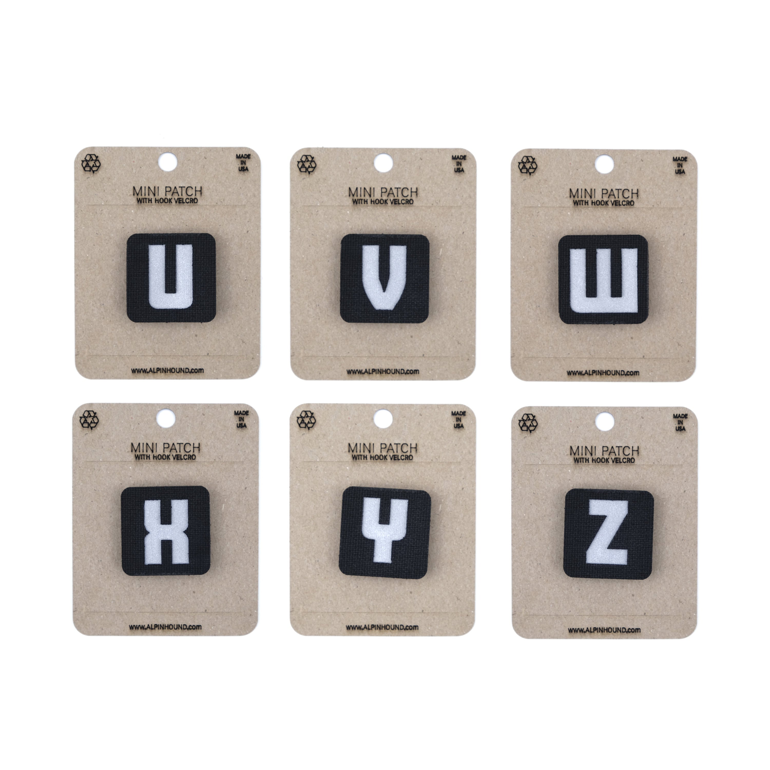 Mini Black and Reflective Silver Alpha-Numeric Tactical Patches