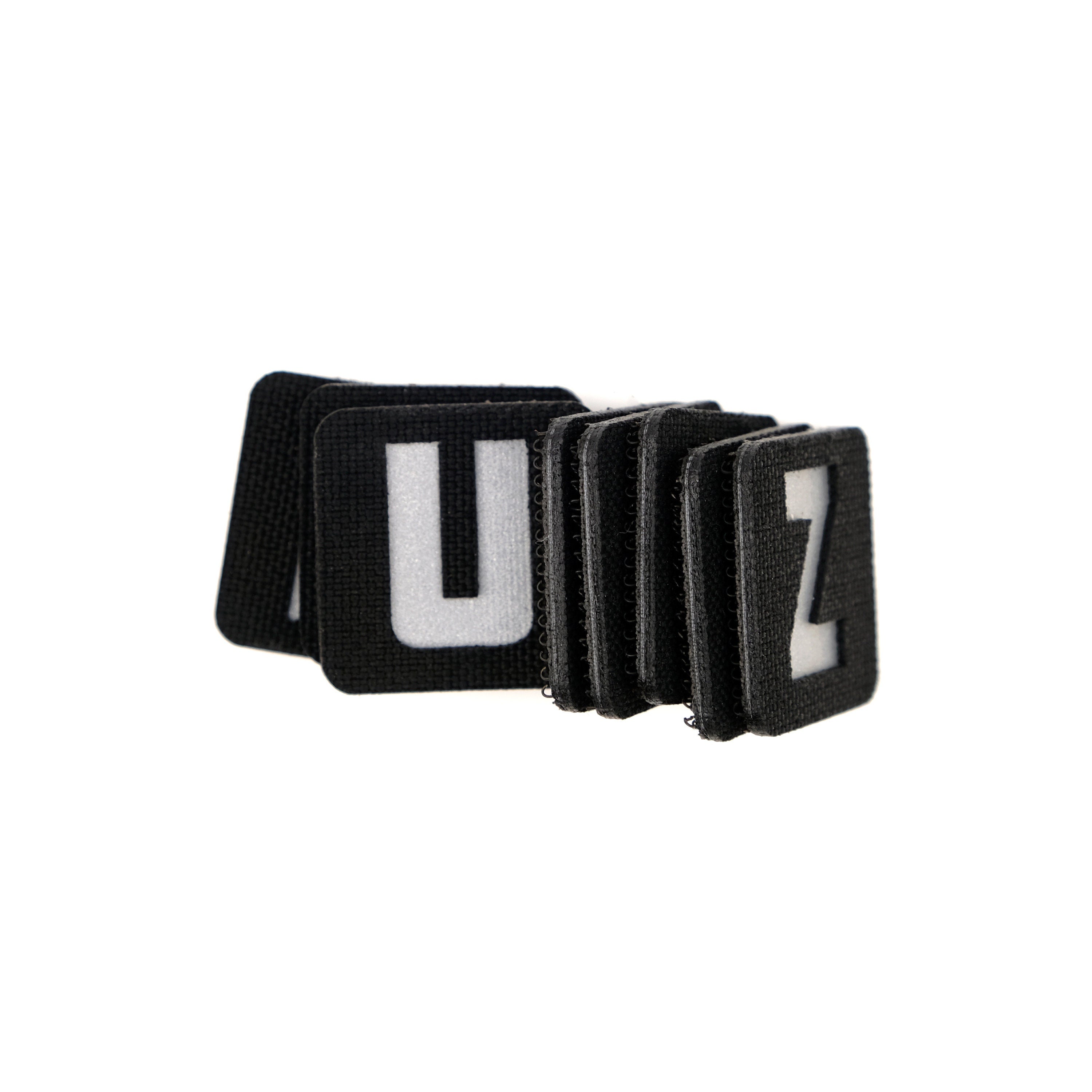 Mini Black and Reflective Silver Alpha-Numeric Tactical Patches