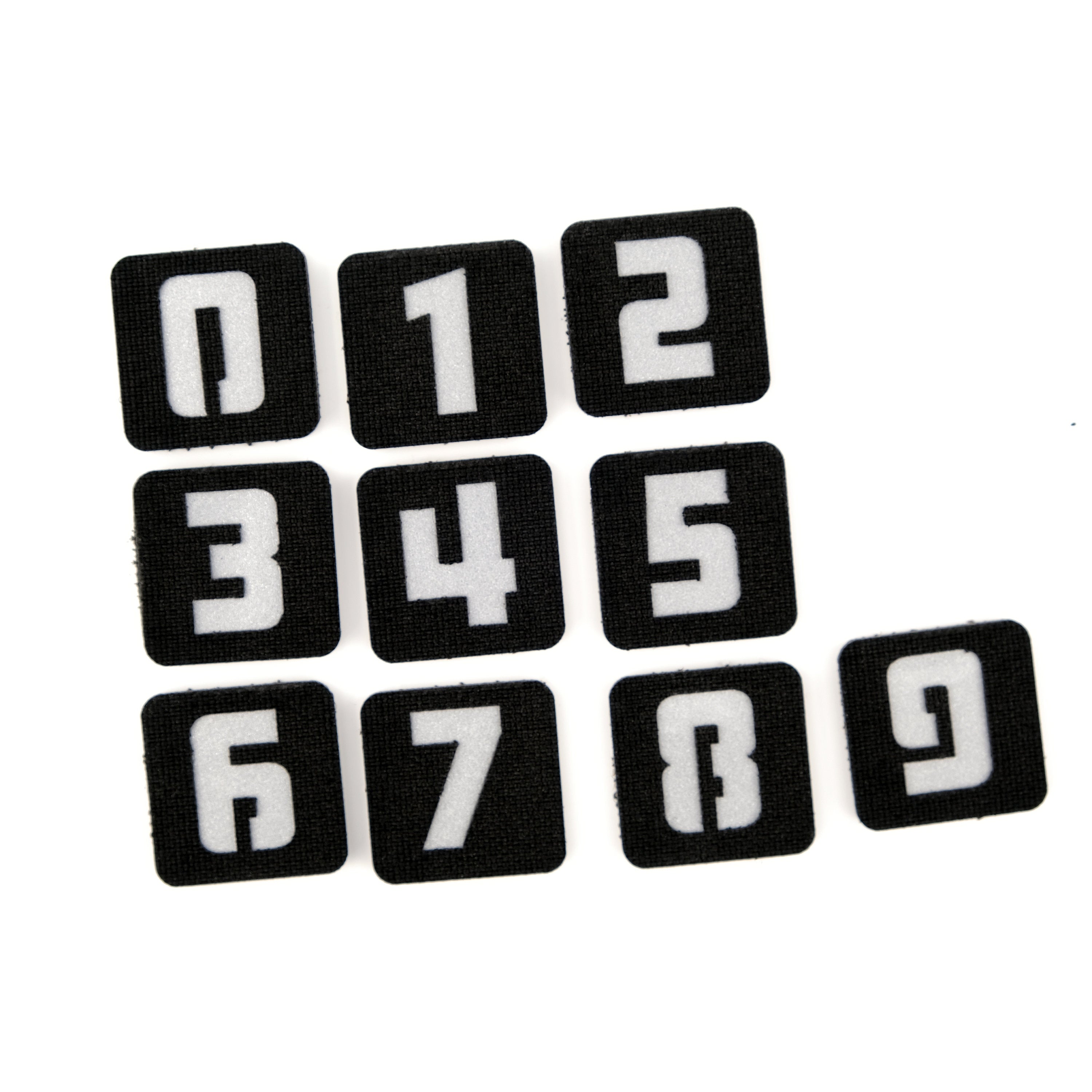 Mini Black and Reflective Silver Alpha-Numeric Tactical Patches
